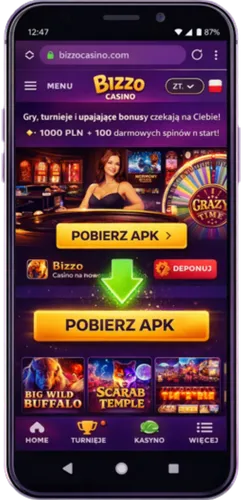 Pobieranie pliku APK Bizzo Casino na Androidzie